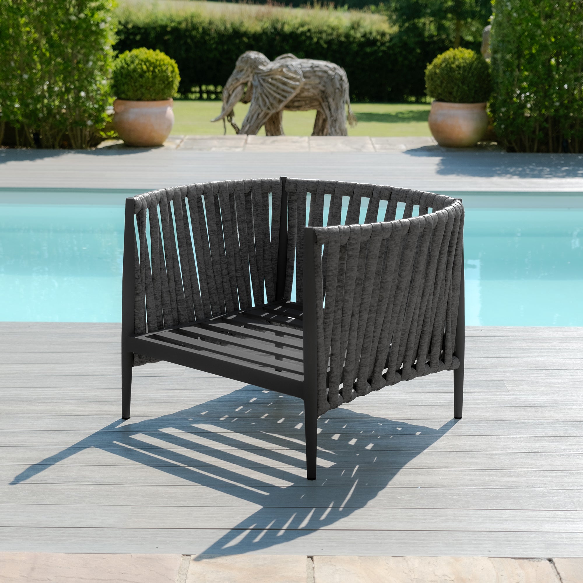 Milan Charcoal Outdoor Sofa Set | 3 Seater