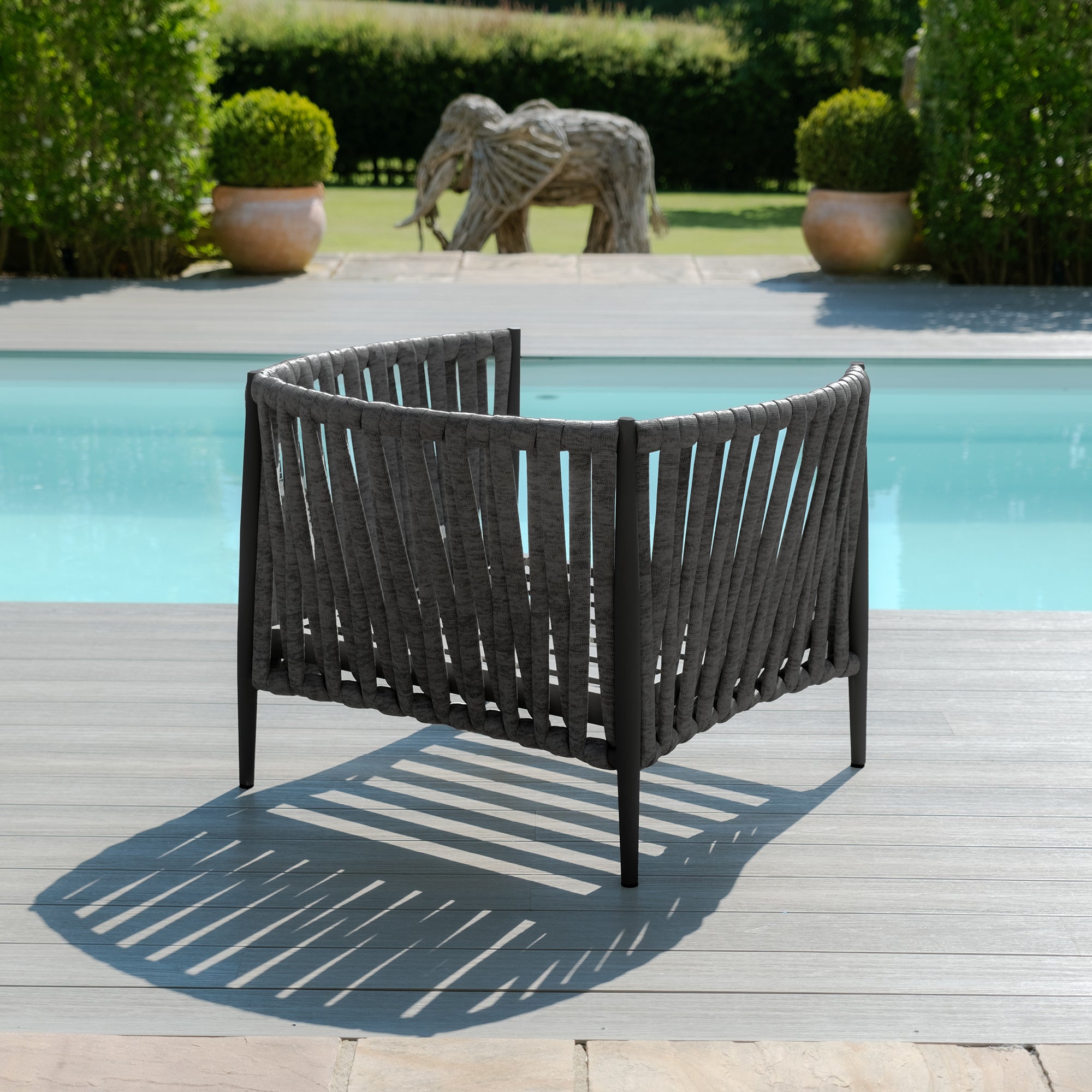 Milan Charcoal Outdoor Sofa Set | 3 Seater