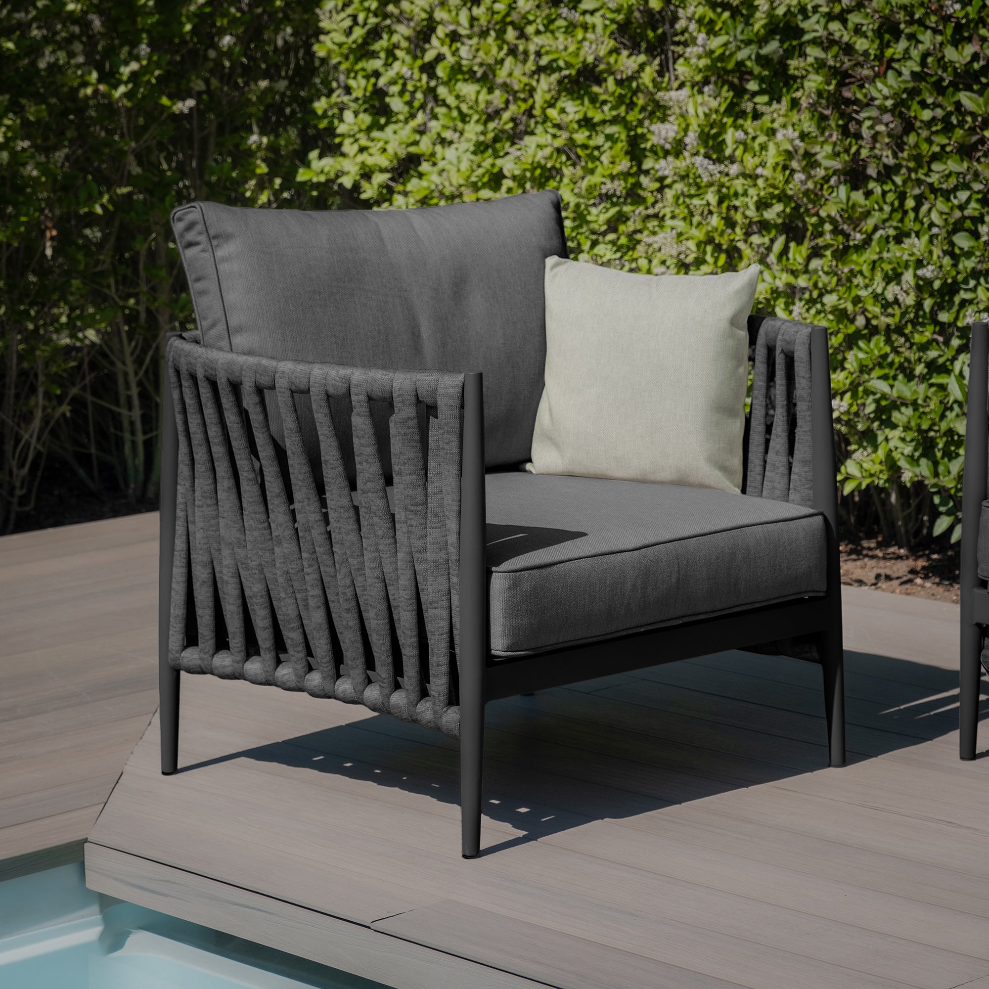 Milan Charcoal Outdoor Sofa Set | 3 Seater