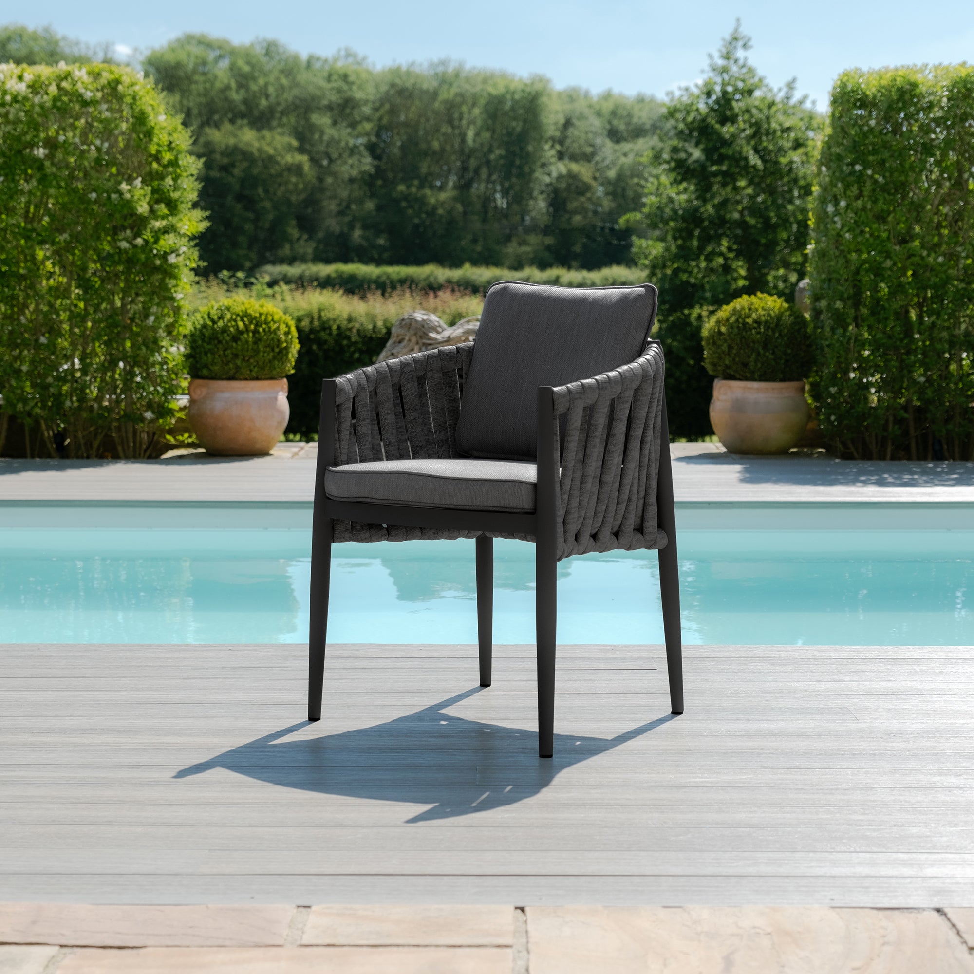 Milan Charcoal Rectangular Outdoor Dining Set | 8 Seater