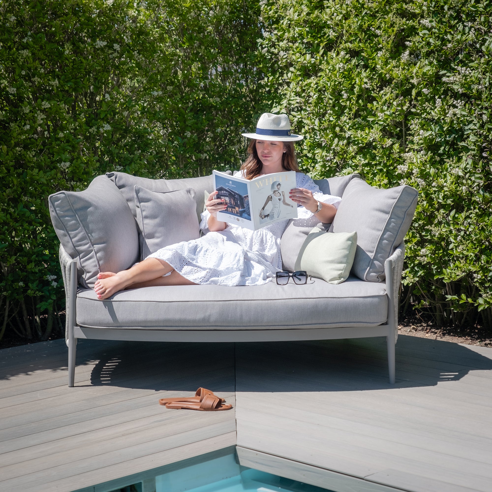 Milan Grey Cool Linen Daybed