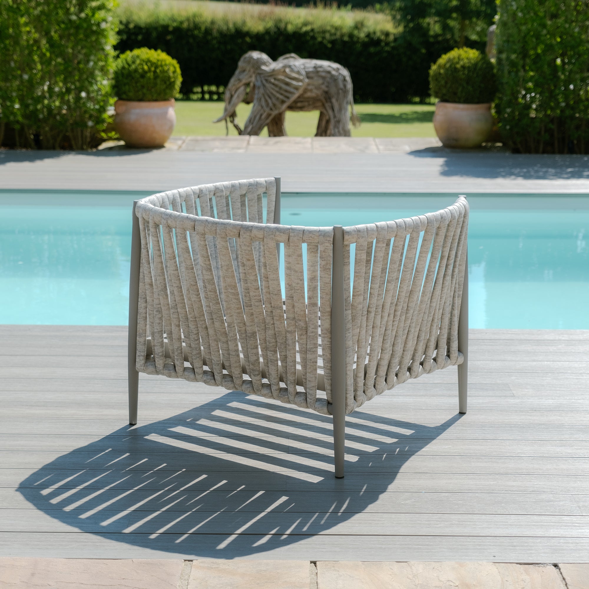 Milan Grey Cool Linen Outdoor Lounge Chair