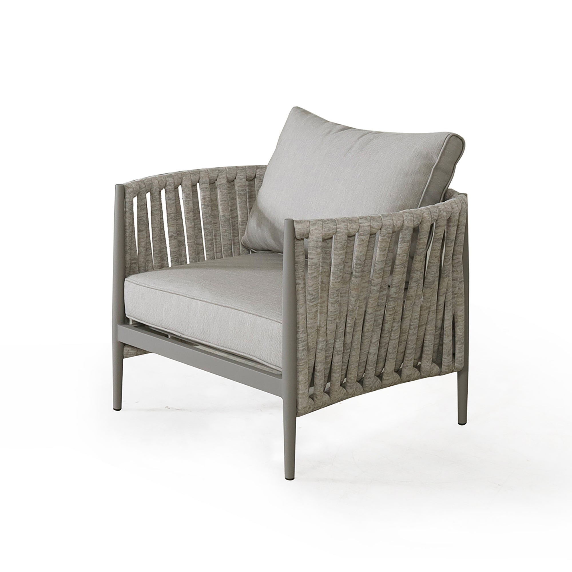 Milan Grey Cool Linen Outdoor Lounge Chair