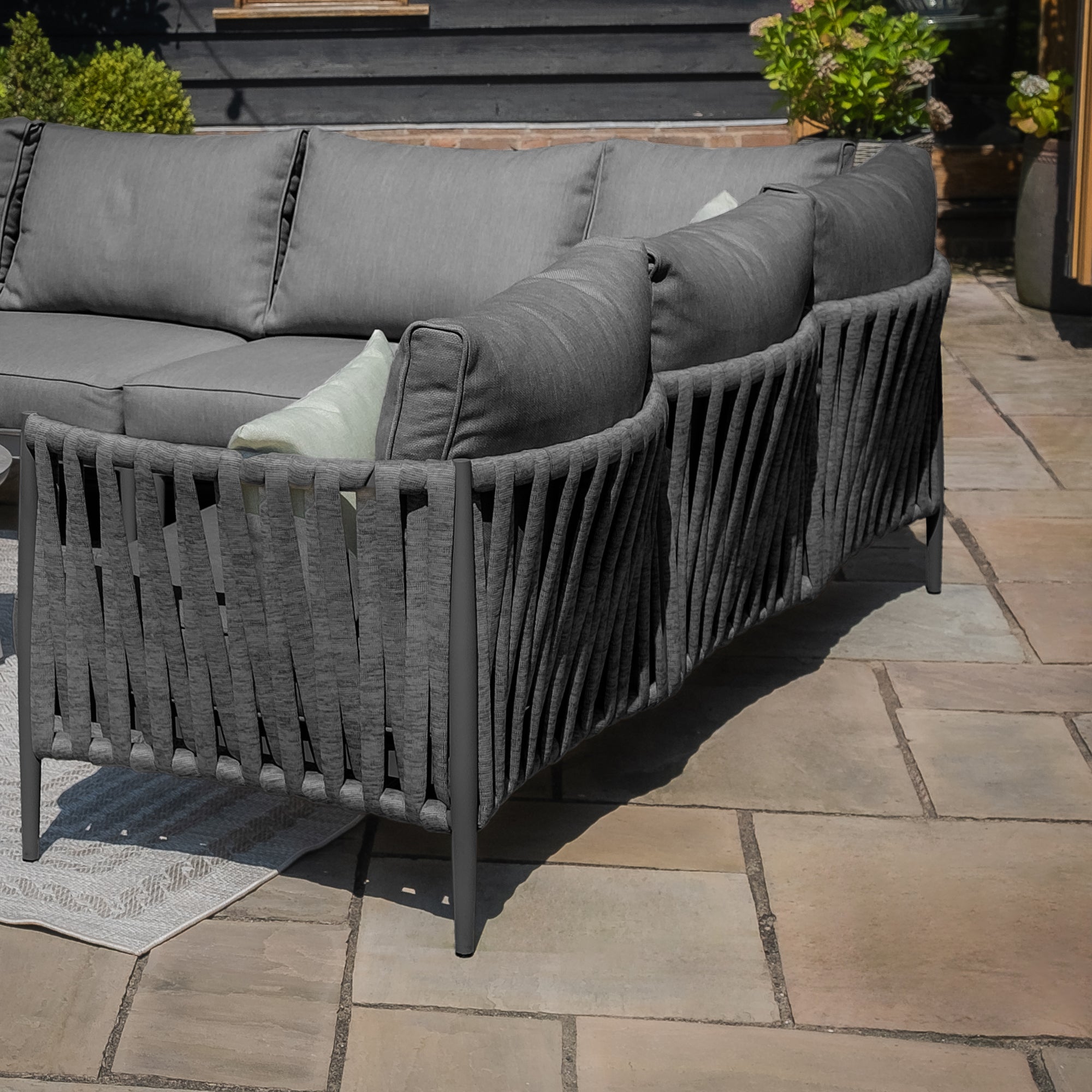 Milan Charcoal Outdoor Corner Sofa Set Large
