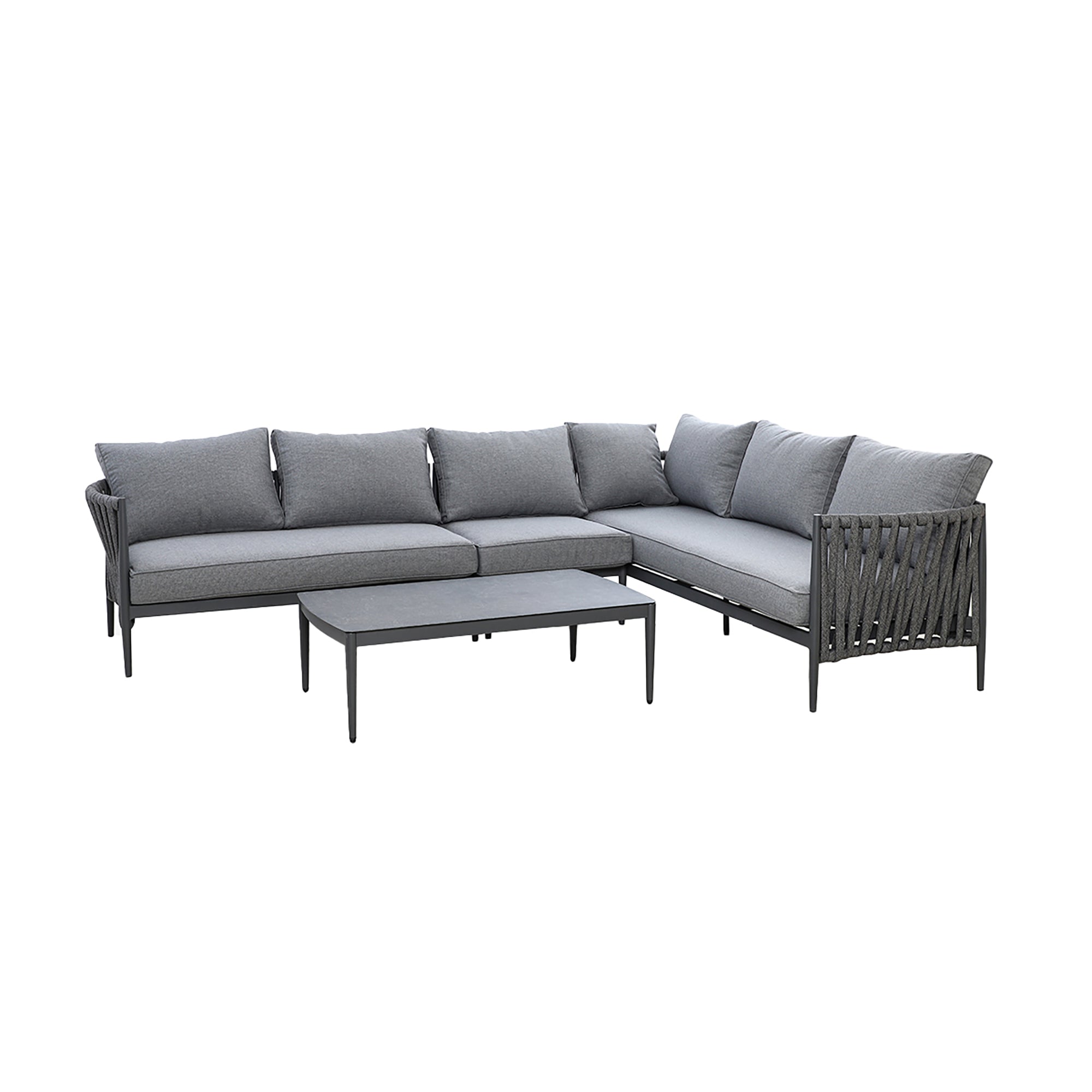 Milan Charcoal Outdoor Corner Sofa Set Large