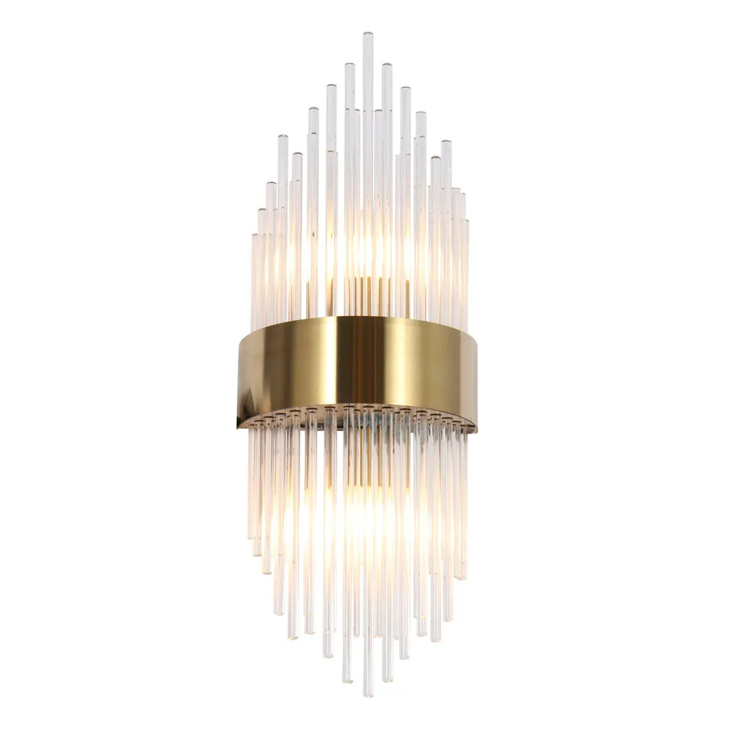 Richmond Interiors Penelope Gold Band Crystal Glass Wall Light
