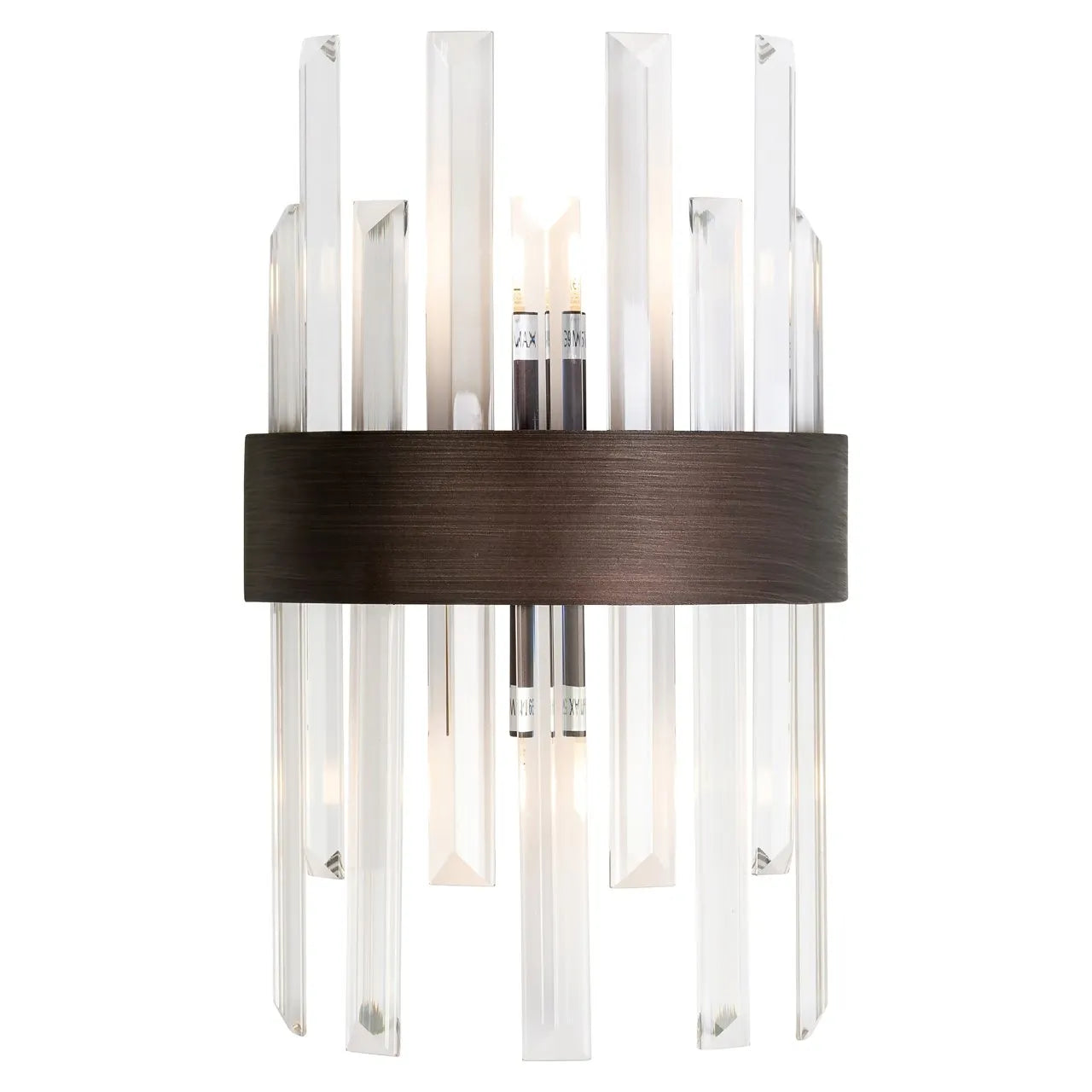 Richmond Interiors Avan Dark Bronze Band Crystal Glass Wall Light