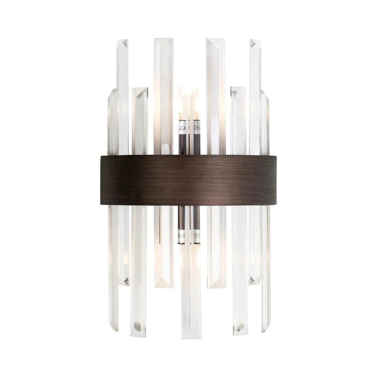 Richmond Interiors Avan Dark Bronze Band Crystal Glass Wall Light