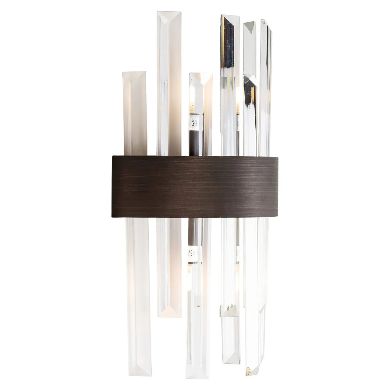 Richmond Interiors Avan Dark Bronze Band Crystal Glass Wall Light