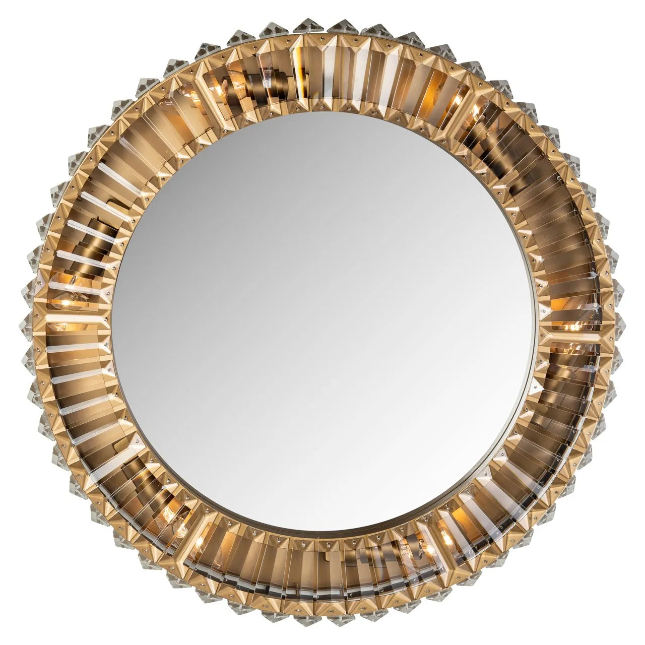 Richmond Interiors Becky Crystal Glass Mirrored Round Wall Light