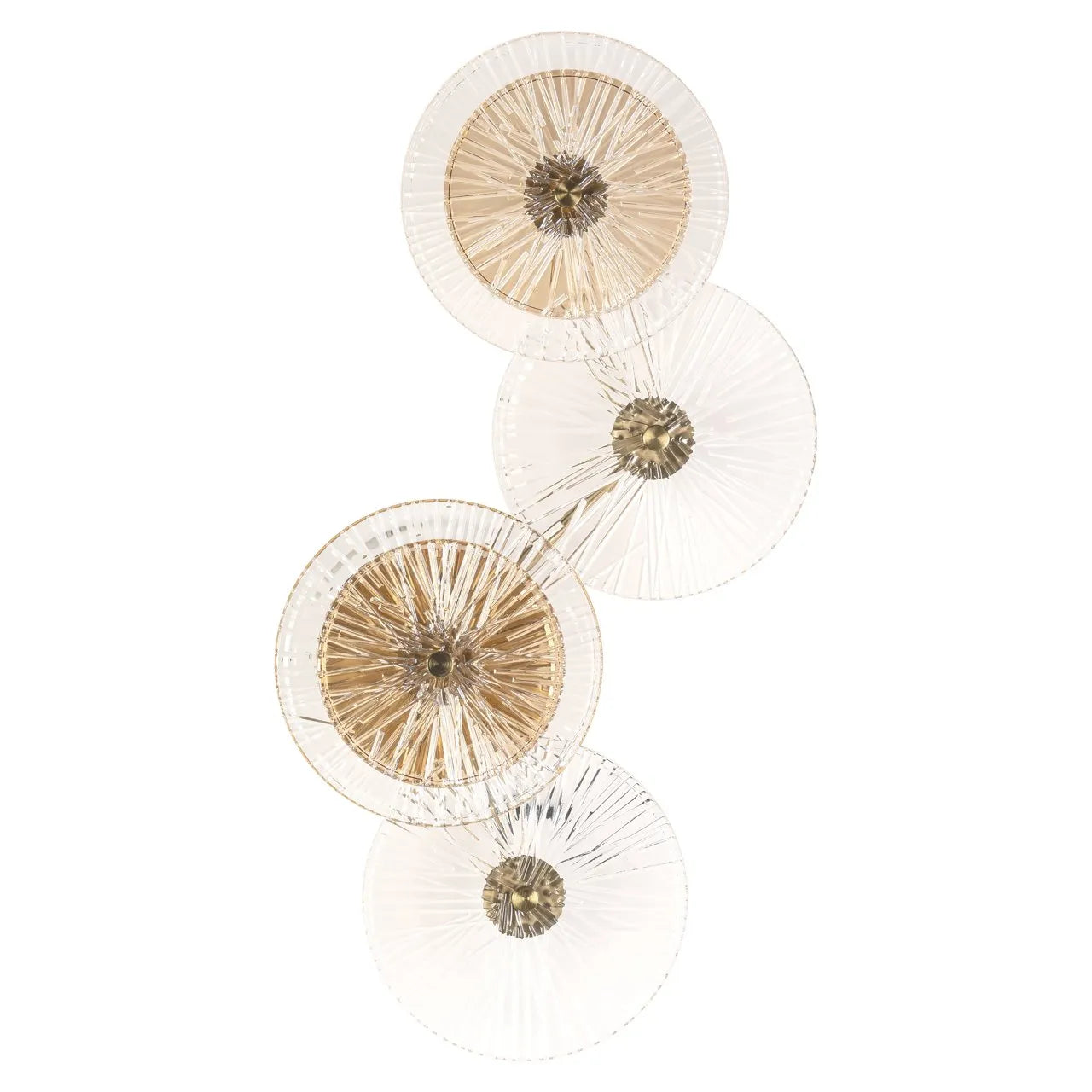 Richmond Interiors Linzi Brushed Gold Stacked Glass Wall Light