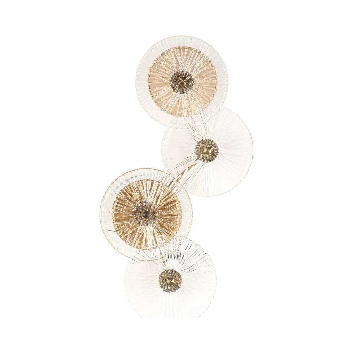 Richmond Interiors Linzi Brushed Gold Stacked Glass Wall Light