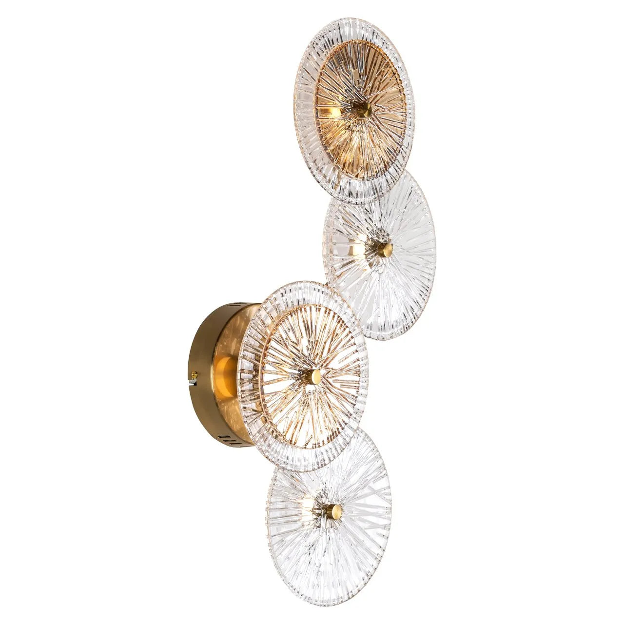Richmond Interiors Linzi Brushed Gold Stacked Glass Wall Light