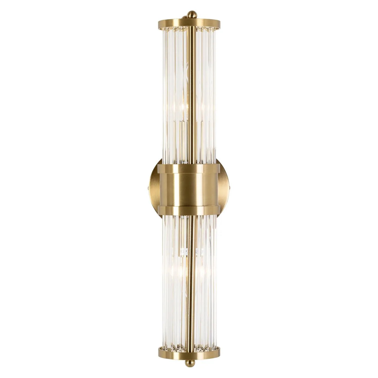 Richmond Interiors Lyan Brushed Gold & Glass Cylinder Wall Light