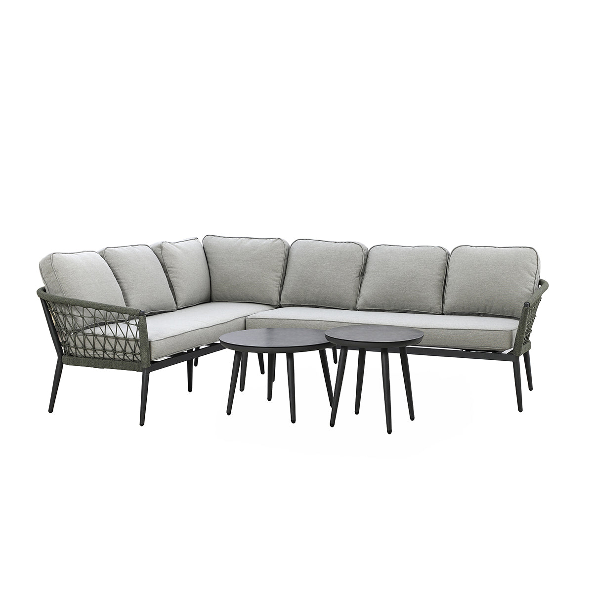Monaco Large Corner Sofa Set - Ivy Green