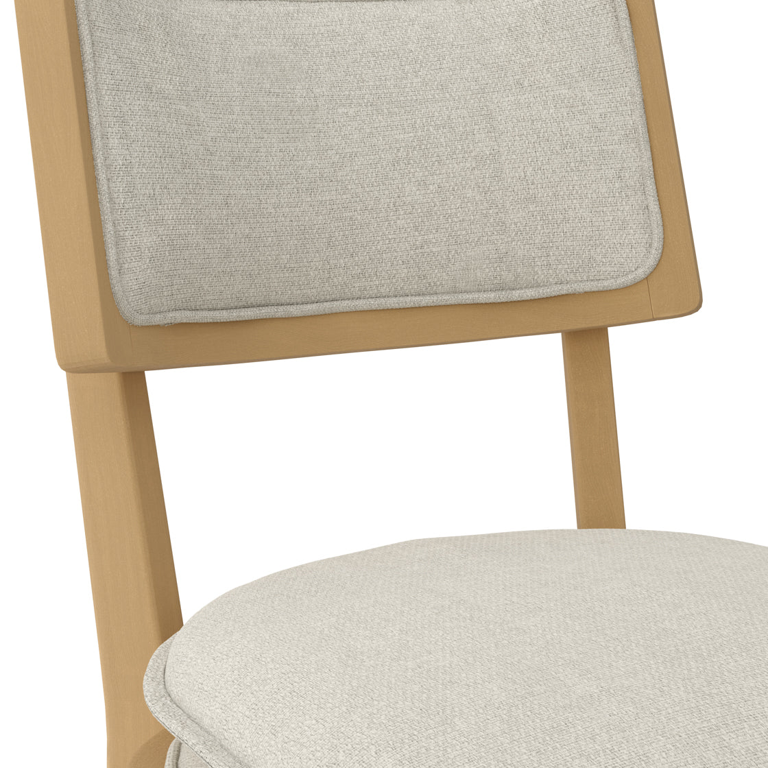 Maggie Natural Wood & Frost Fabric Dining Chair