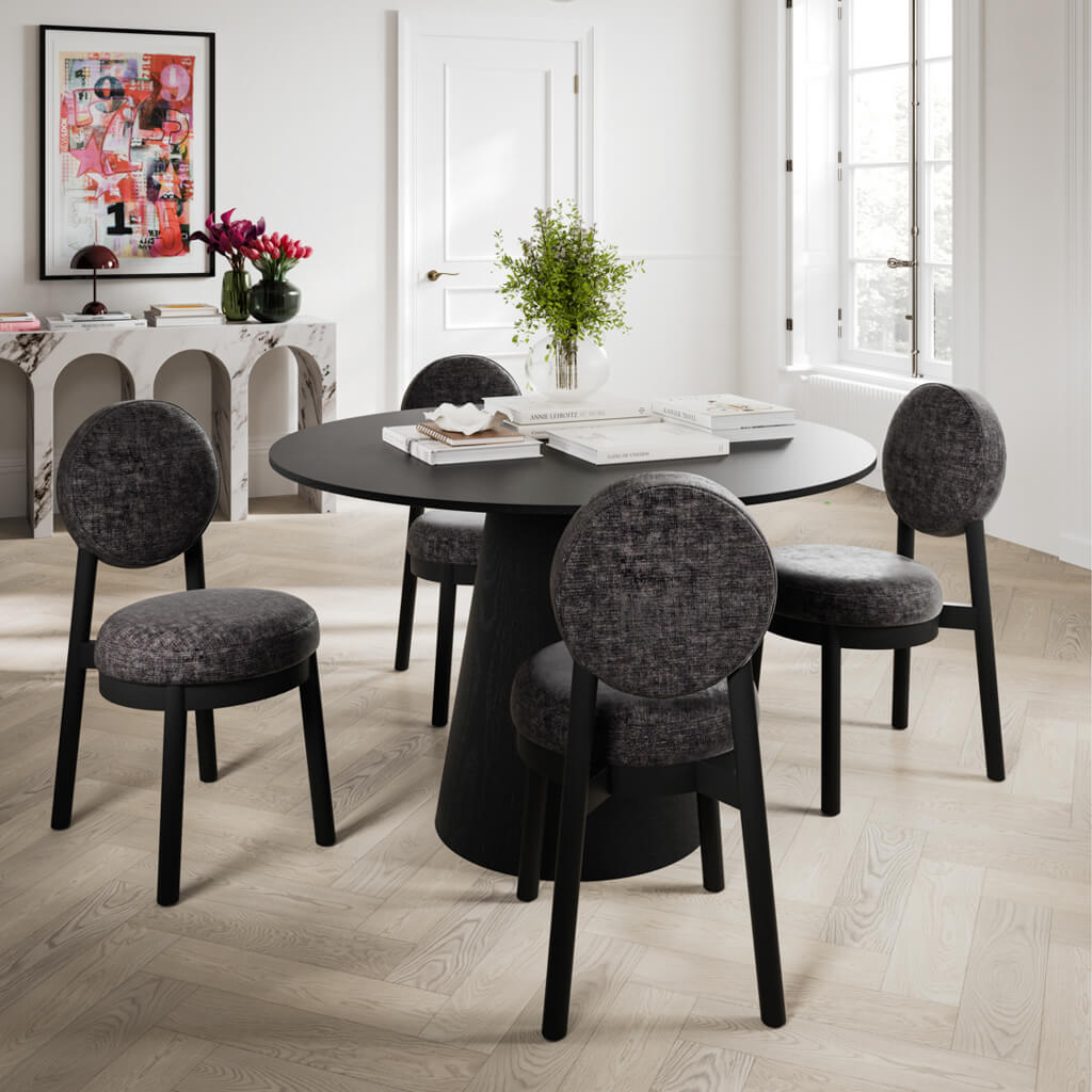 Set of 2 Maru Monument Black Dining Chairs