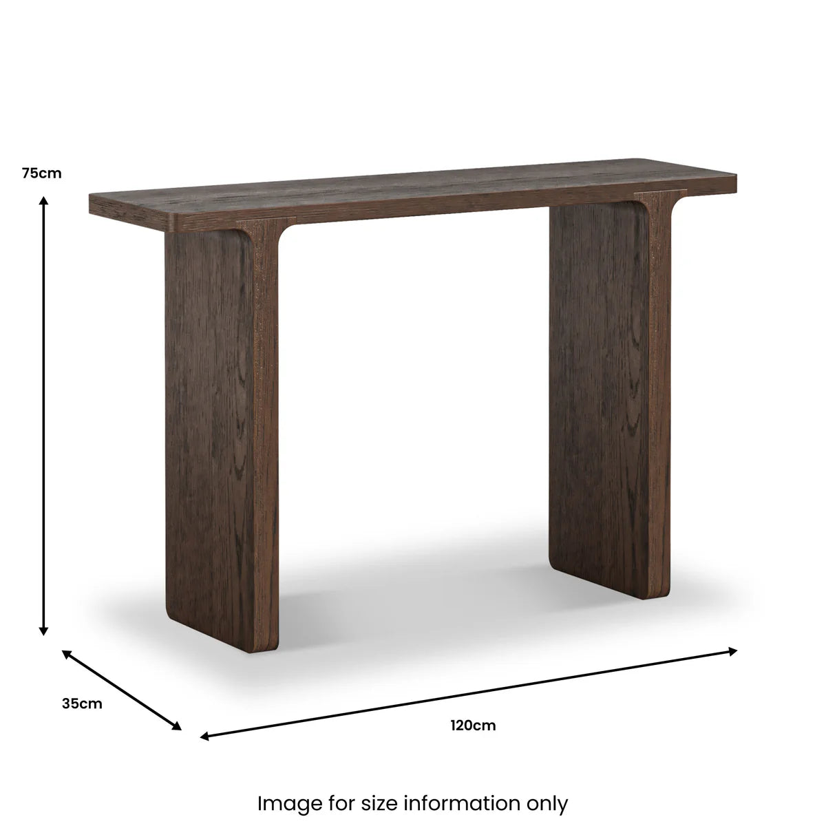 Dakota Brown Oak Wood Console Table