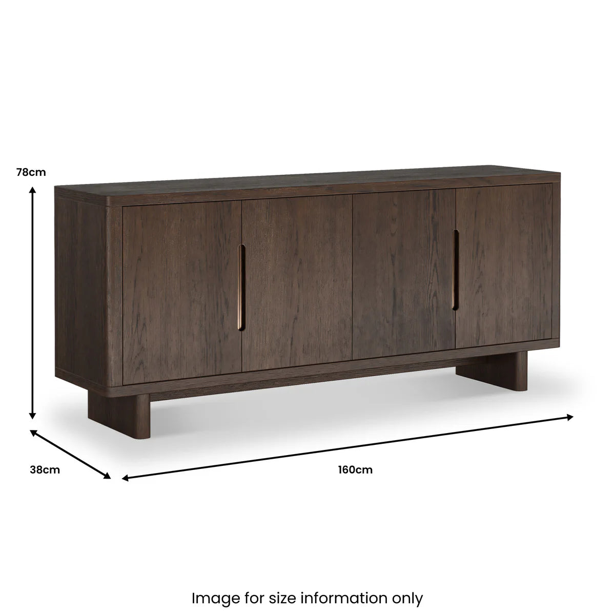 California Brown Oak Wood Sideboard - Large