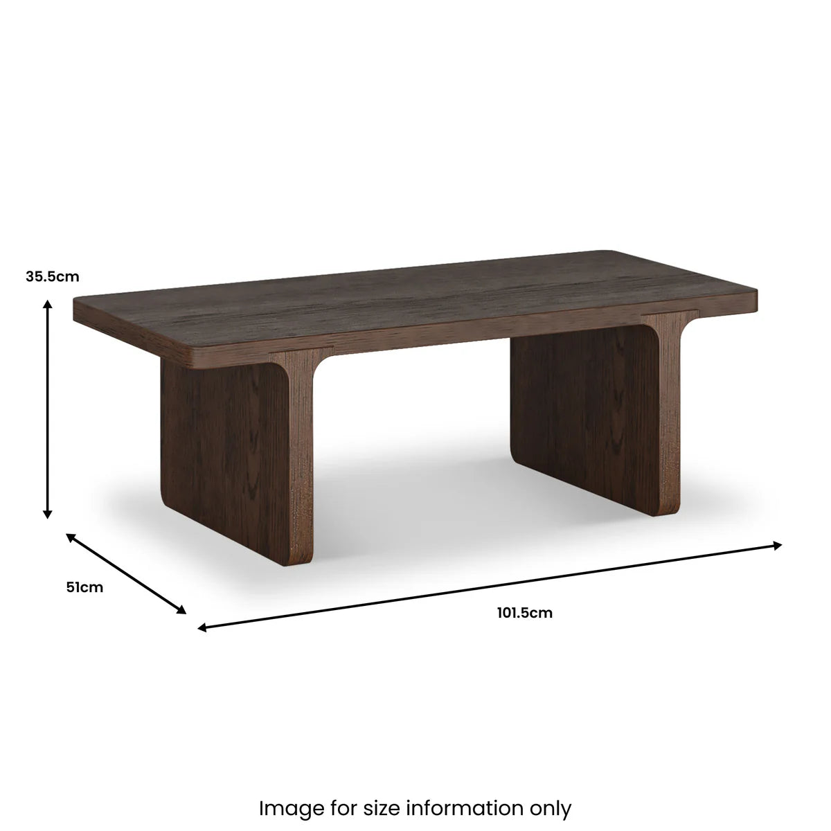Dakota Brown Oak Wood Rectangle Coffee Table