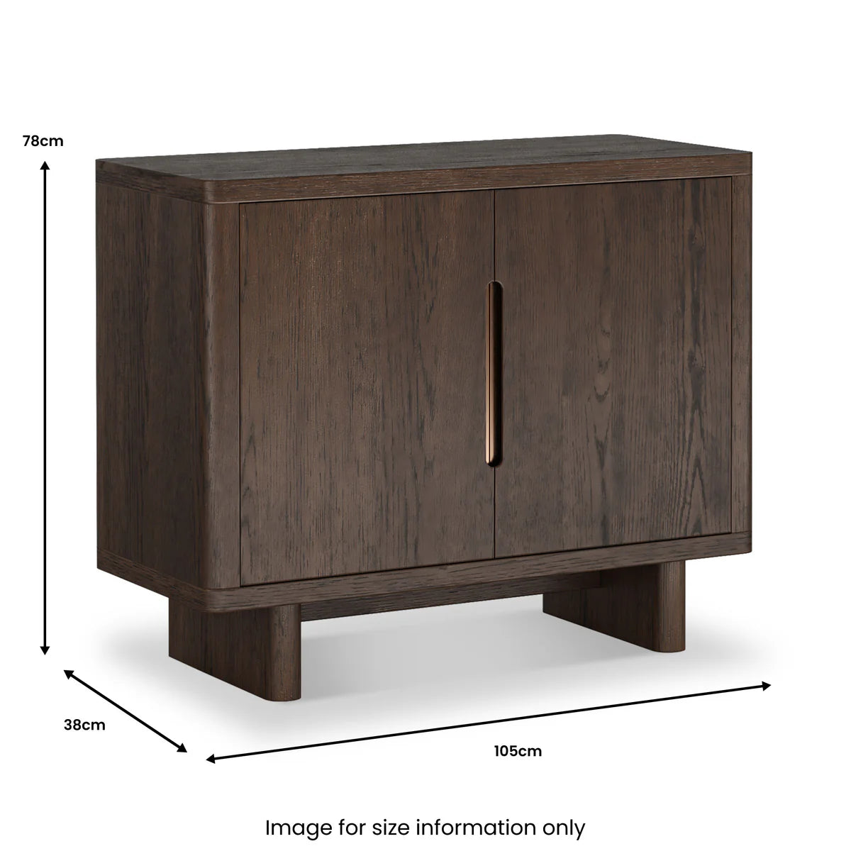 Dakota Brown Oak Wood Sideboard - Small