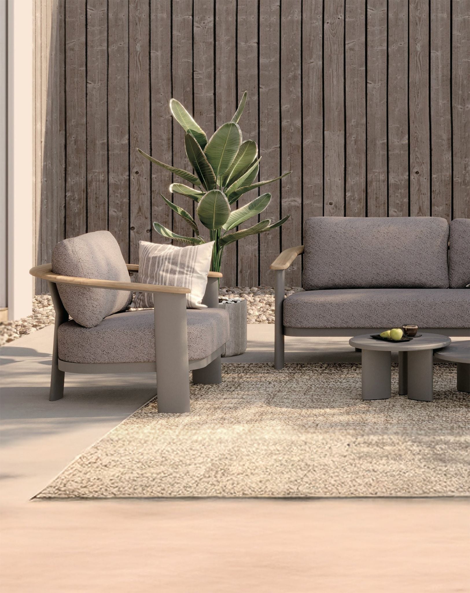 Arabella 5 Seater Grey Lounging Set with Coffee Table