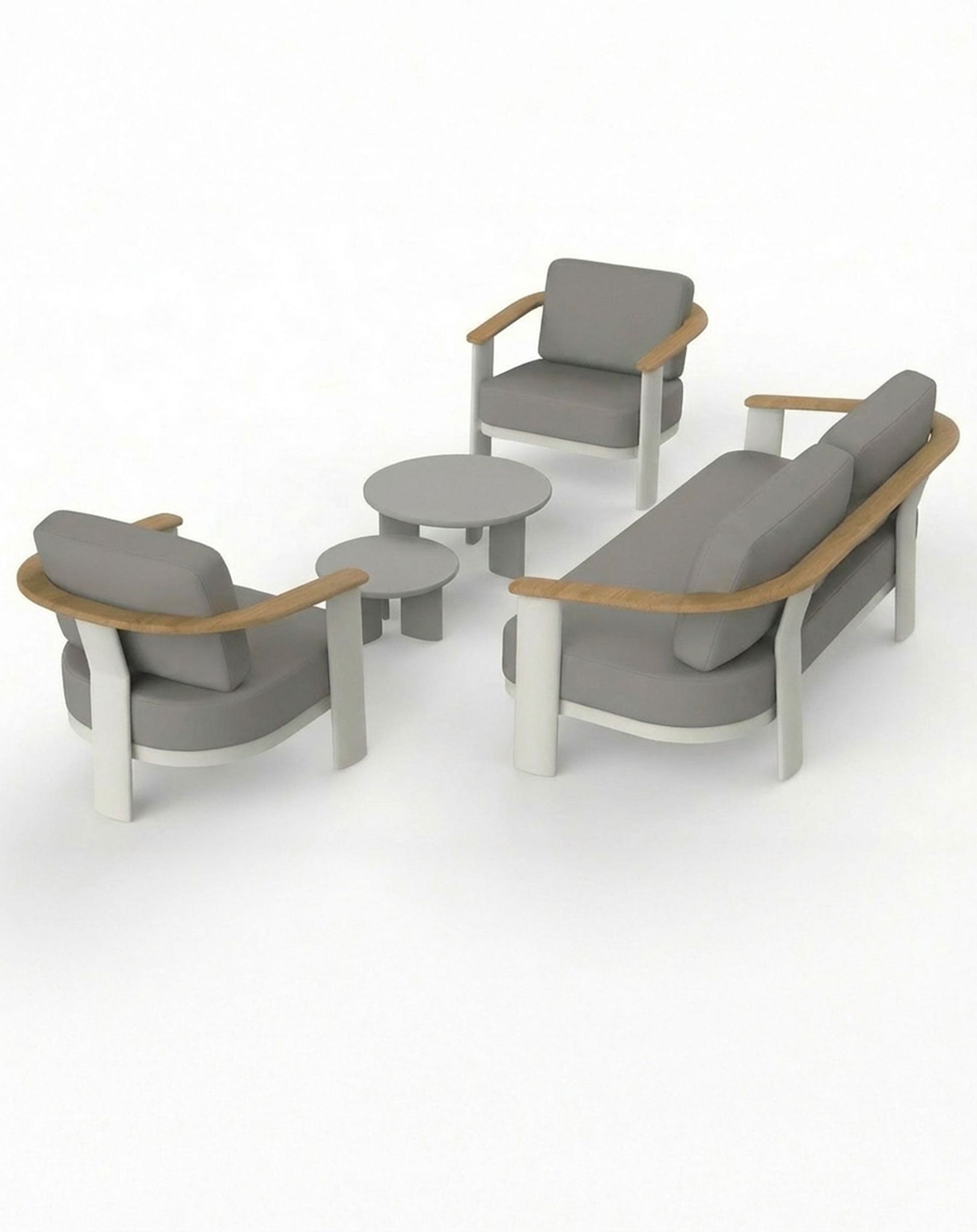 Arabella 5 Seater Grey Lounging Set with Coffee Table
