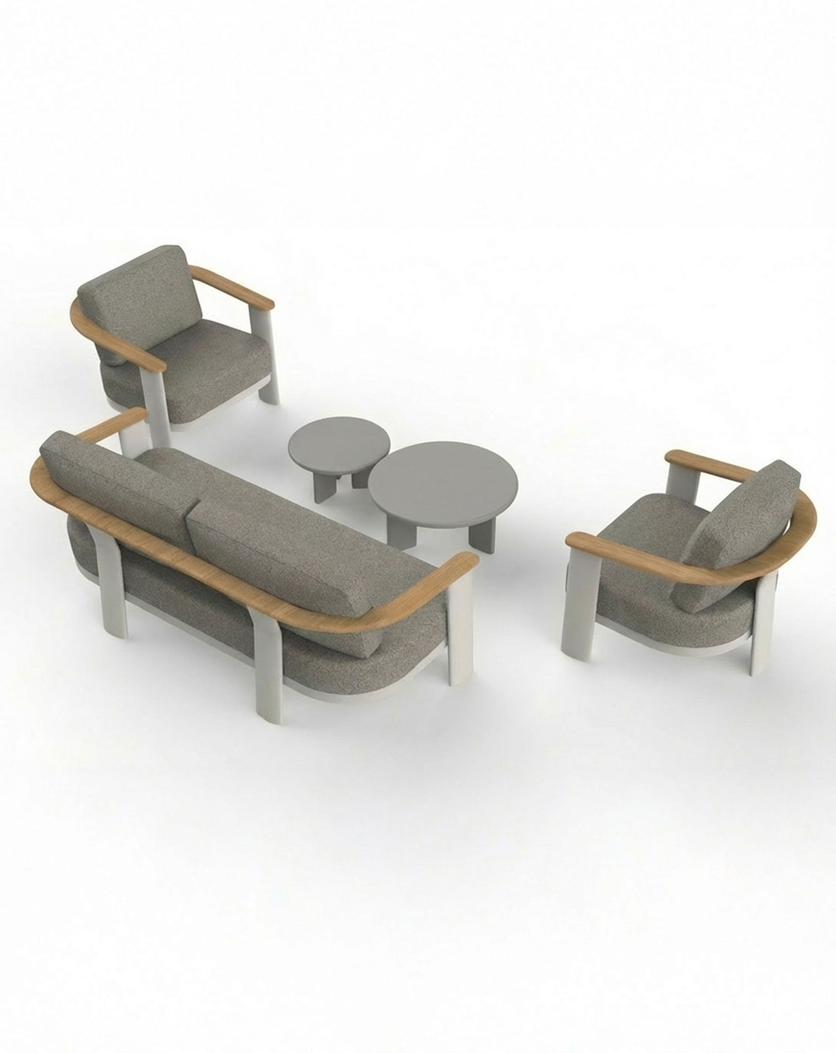 Arabella 5 Seater Grey Lounging Set with Coffee Table