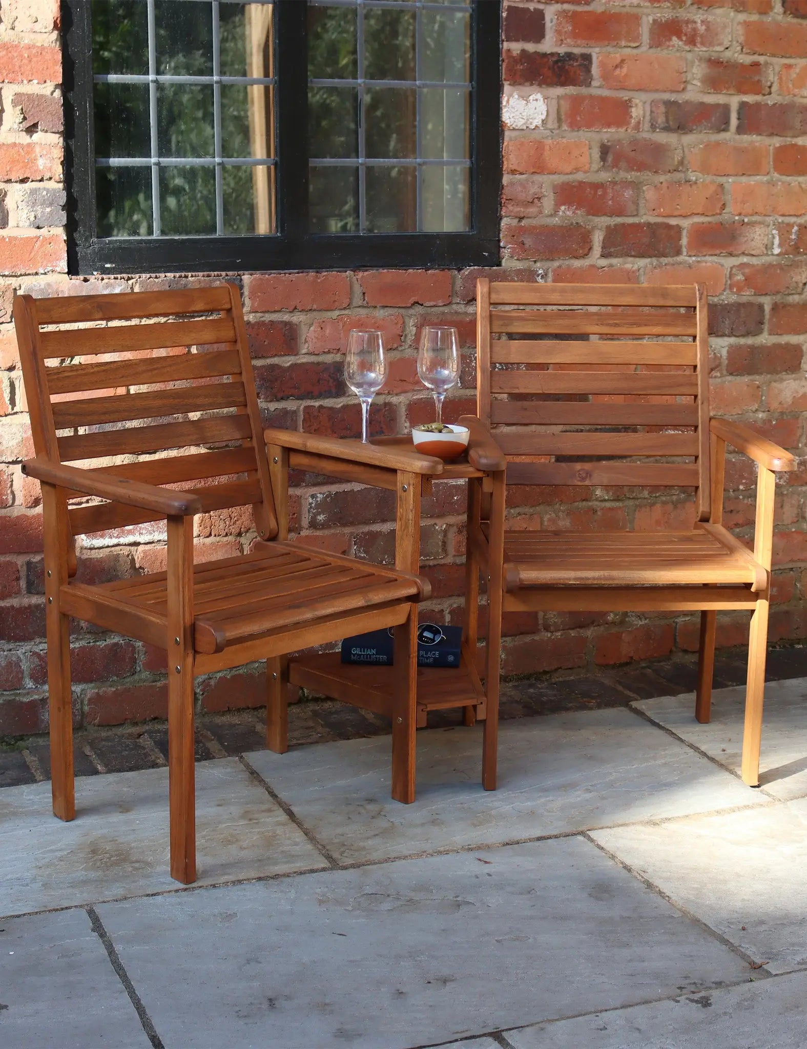 Evora Wood Outdoor Companion Bistro Dining Set