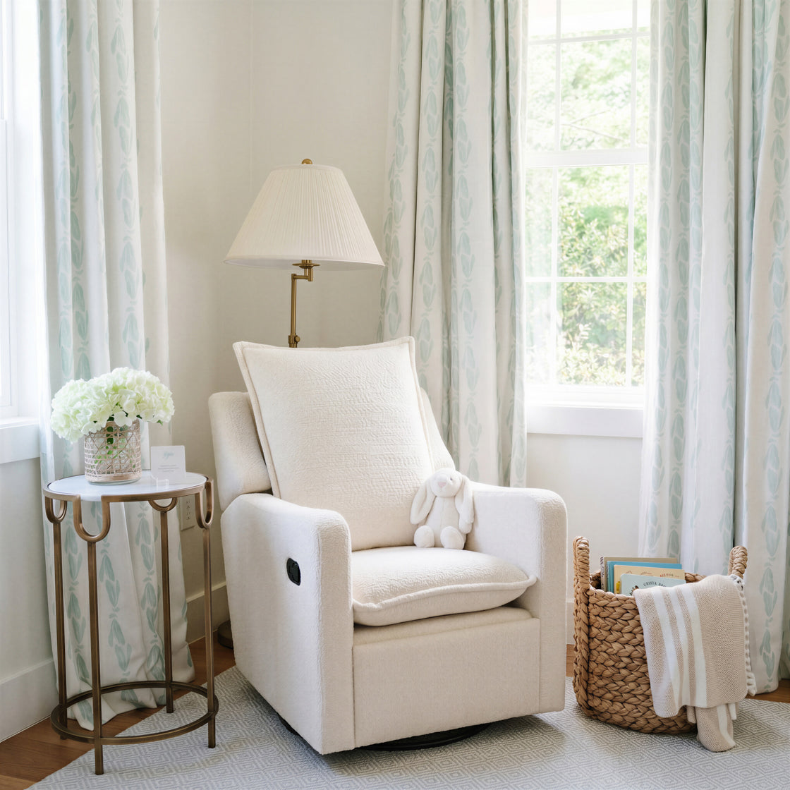 Nestler Off White Bouclé Reclining Nursery Chair