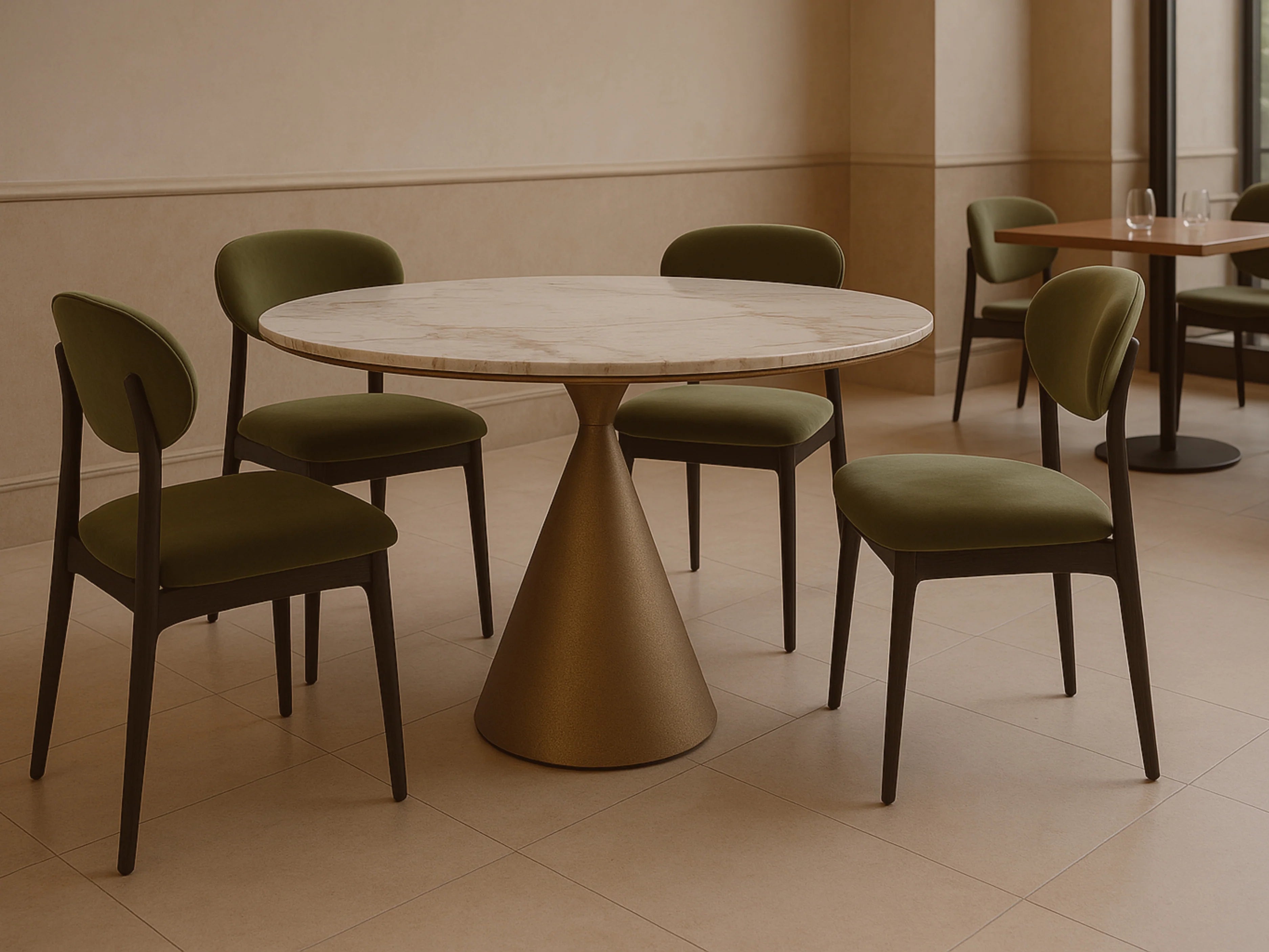 Maja Melbourne Olive Velvet Dining Chair