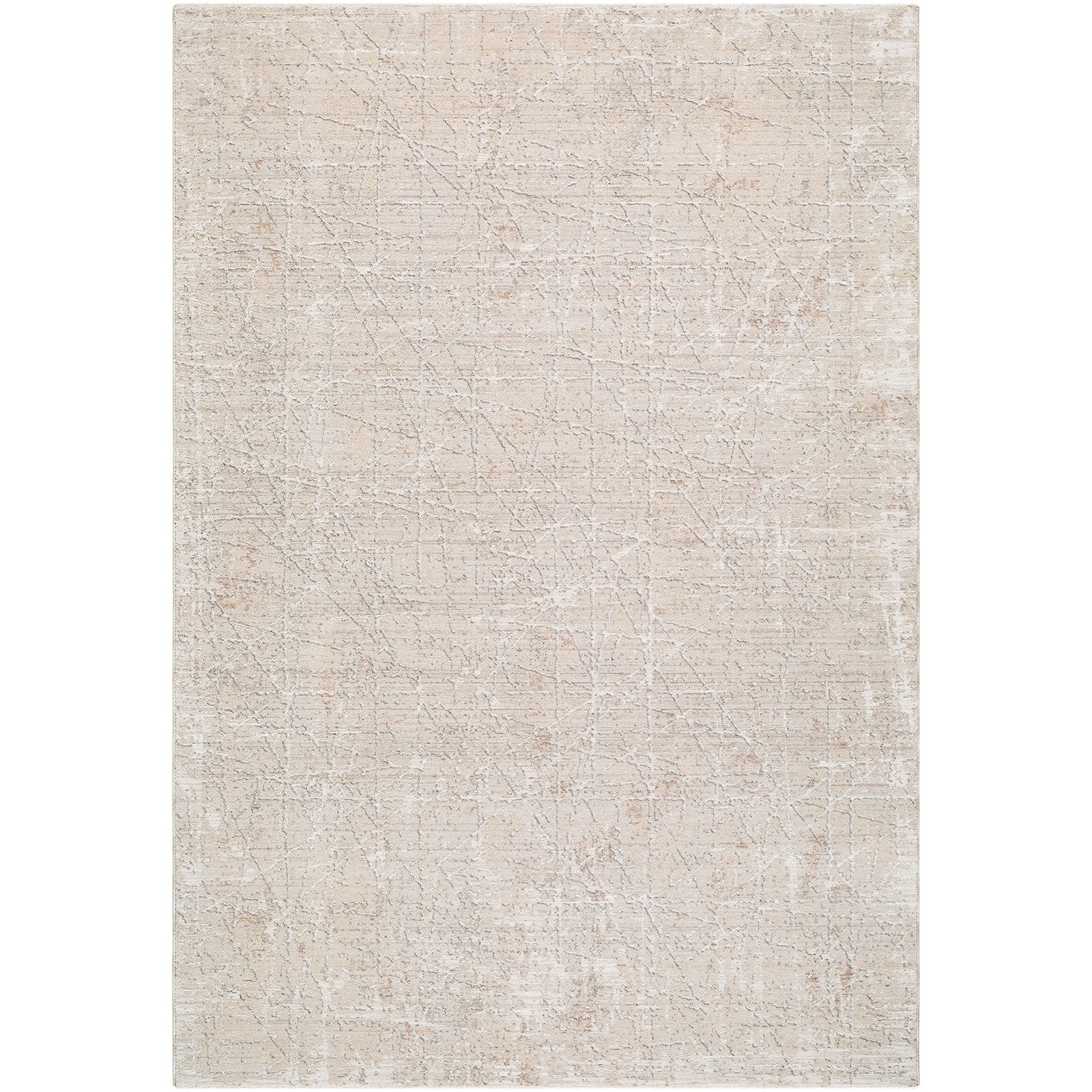Nathan Modern Graphic Fringe Beige & Medium Grey & Cream Polyester Rug 152x225cm - product image