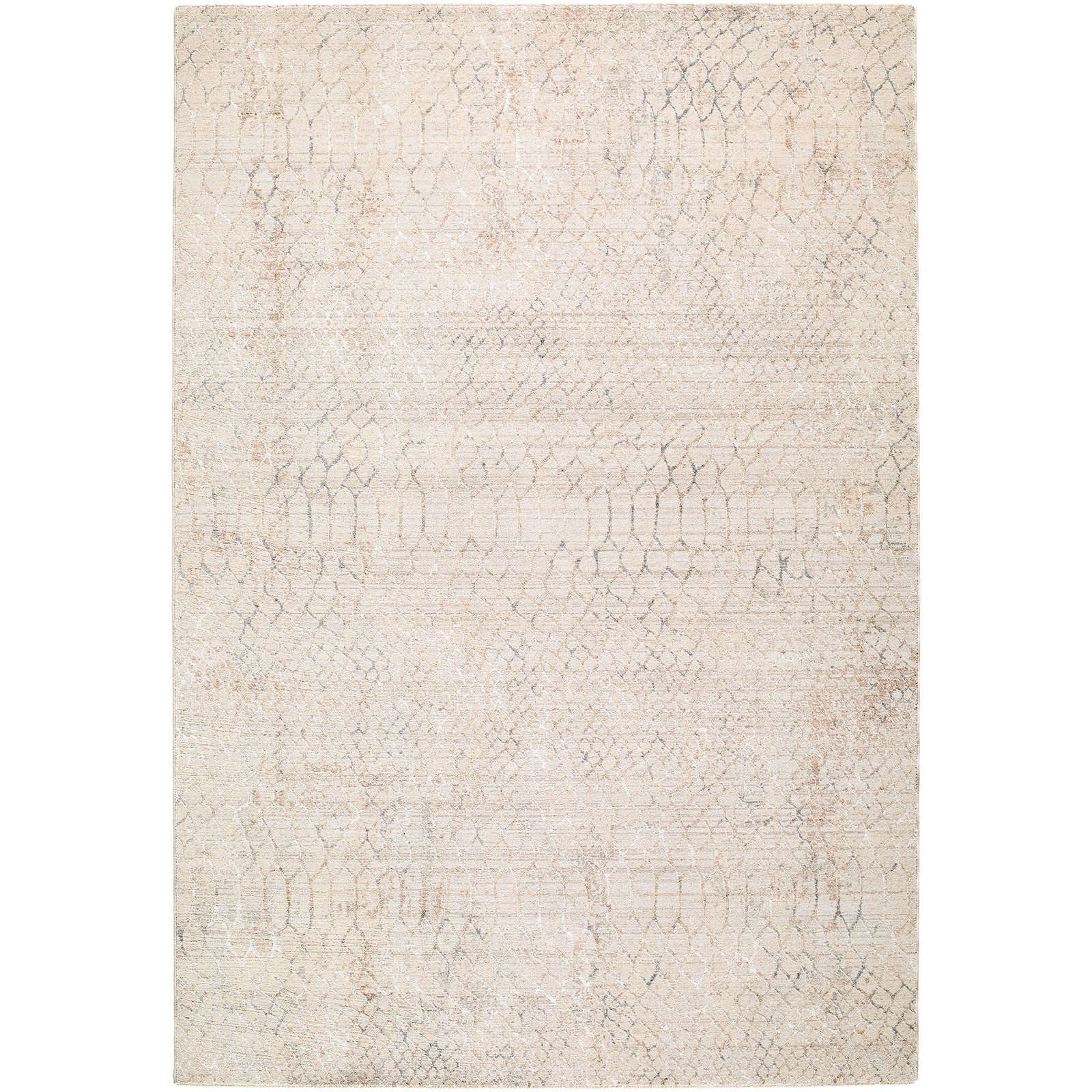 Nathan Modern Graphic Fringe Beige & Medium Grey & Light Beige Polyester Rug 152x225cm - product image