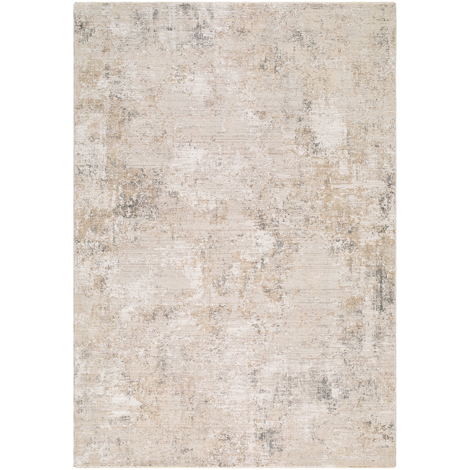 Nathan Abstract Modern Marble Fringe Beige & Cream Polyester Rug 200x290cm - product image