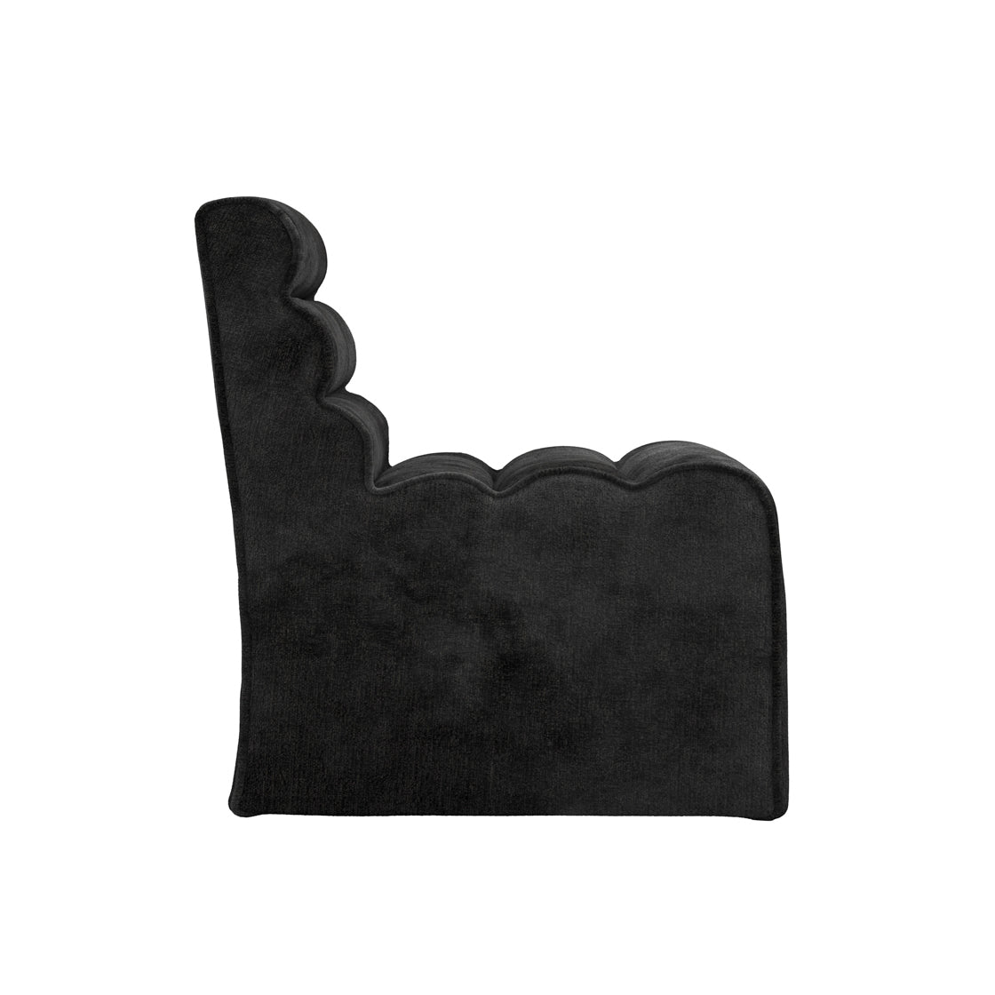 Nami Black Velvet Chenille Wavy Accent Chair