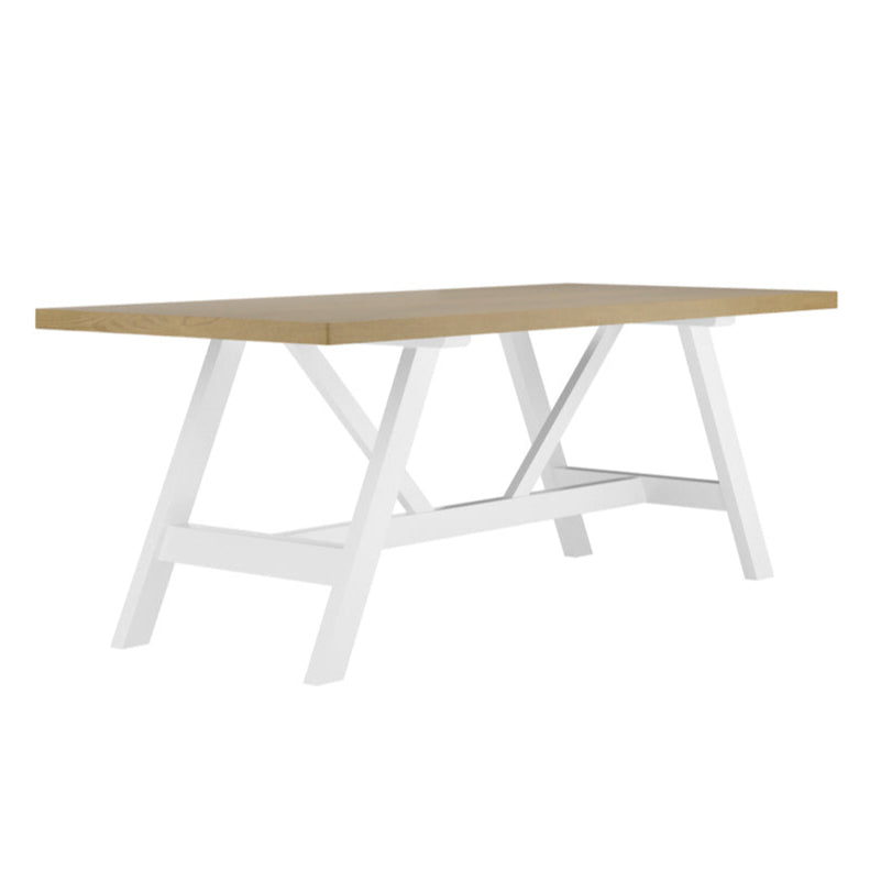 Nantucket White & Latte Wood Rectangle Dining Table | 6 Seater
