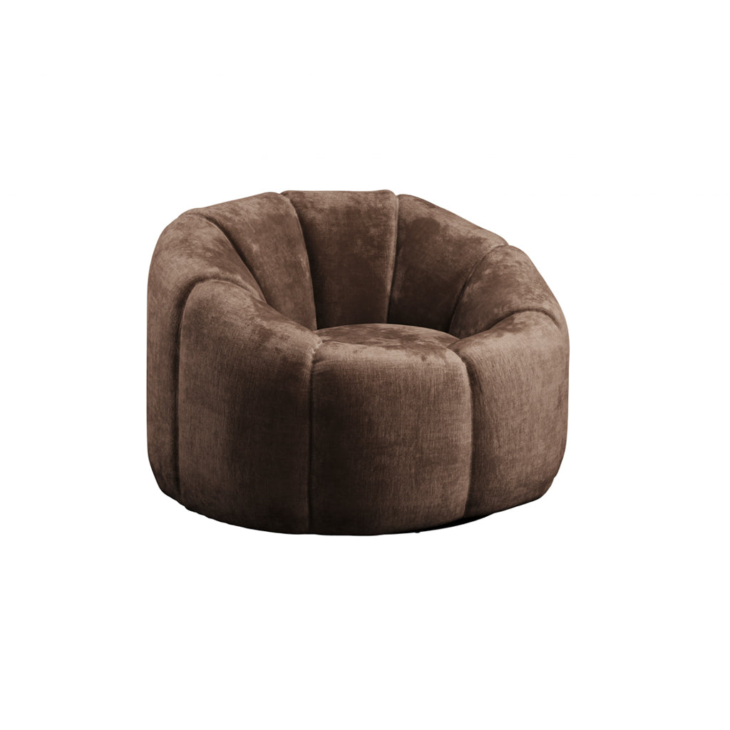Nao Treacle Brown Velvet Chenille Swivel Chair