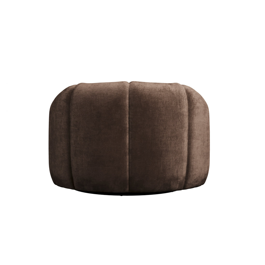 Nao Treacle Brown Velvet Chenille Swivel Chair