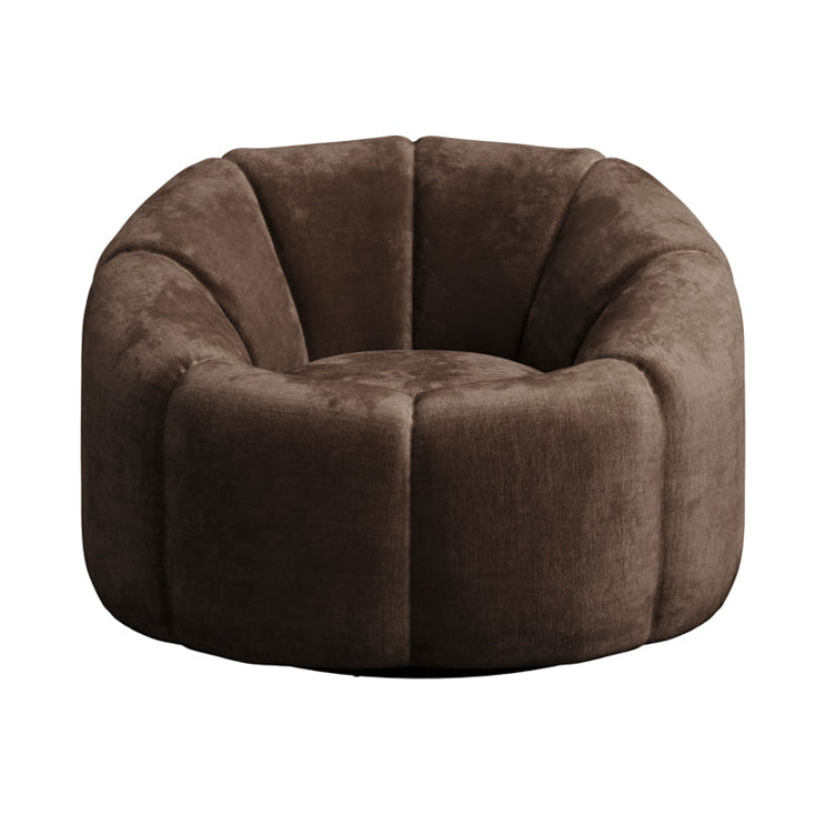 Nao Treacle Brown Velvet Chenille Swivel Chair