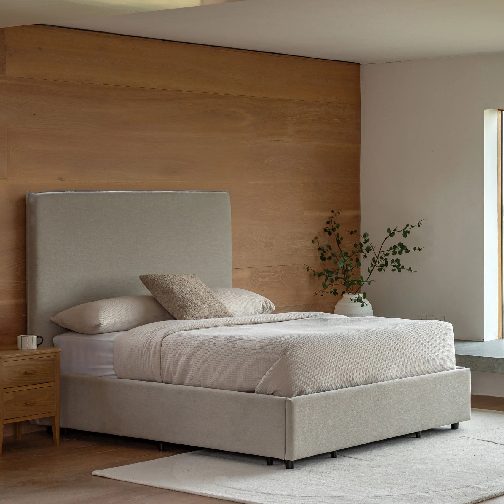 Liora Willow Dusty Grey Double Ottoman Bed
