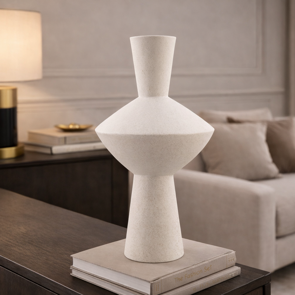 Noema White Ceramic Vase