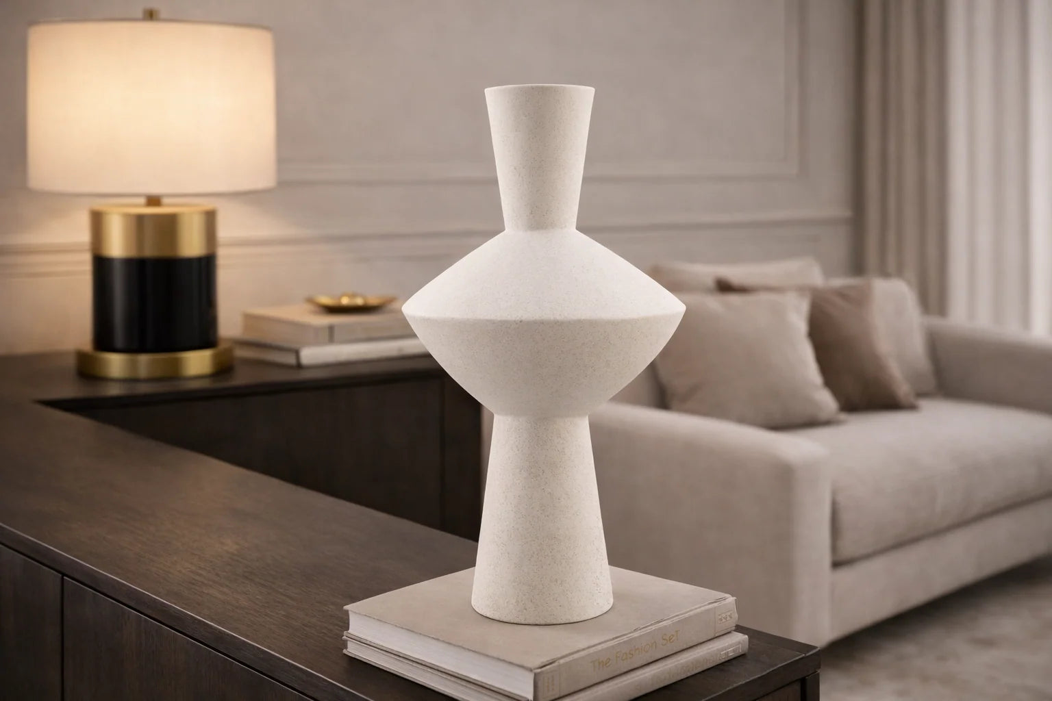 Noema White Ceramic Vase
