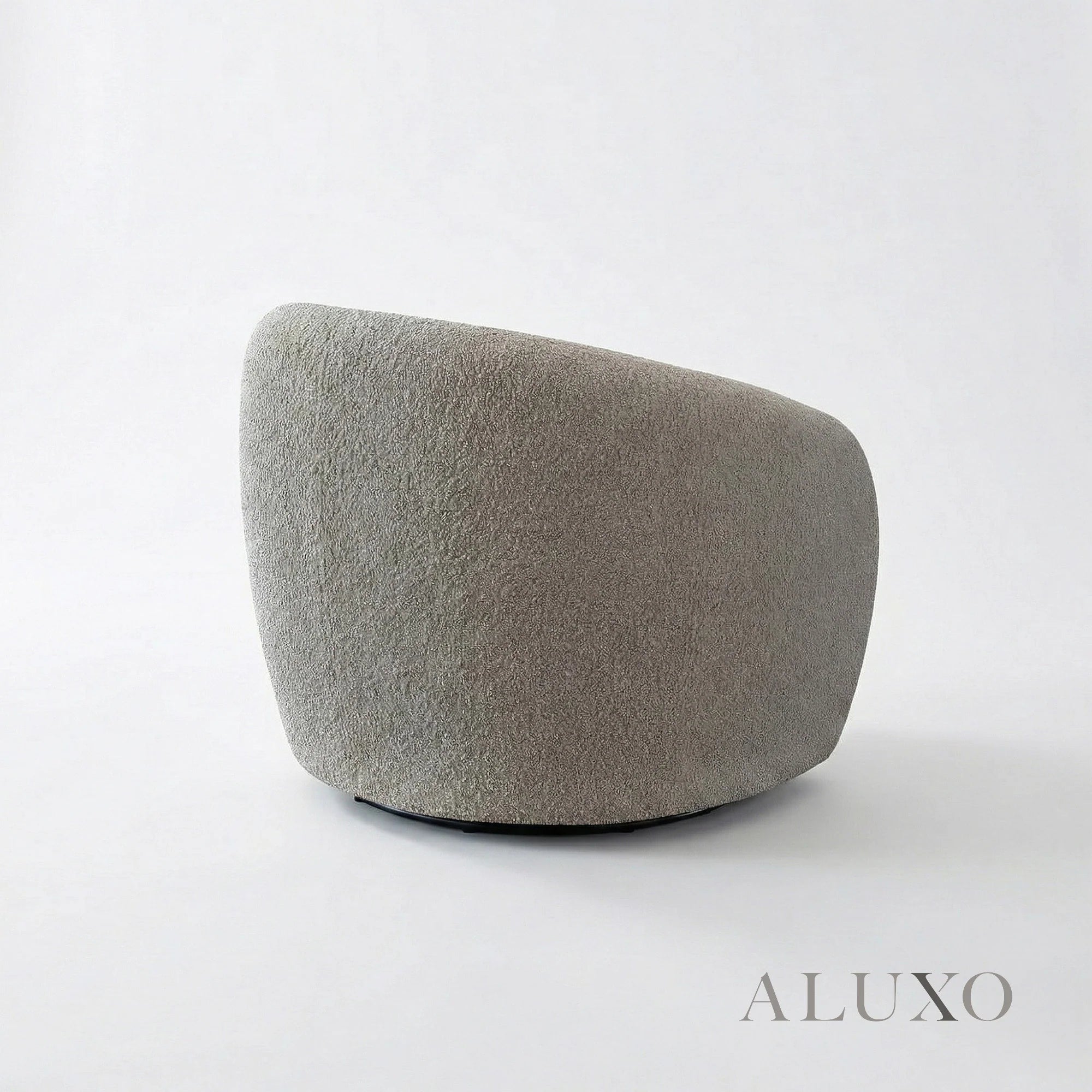 Aluxo Kira Teddy Koala Cream Boucle Swivel Armchair