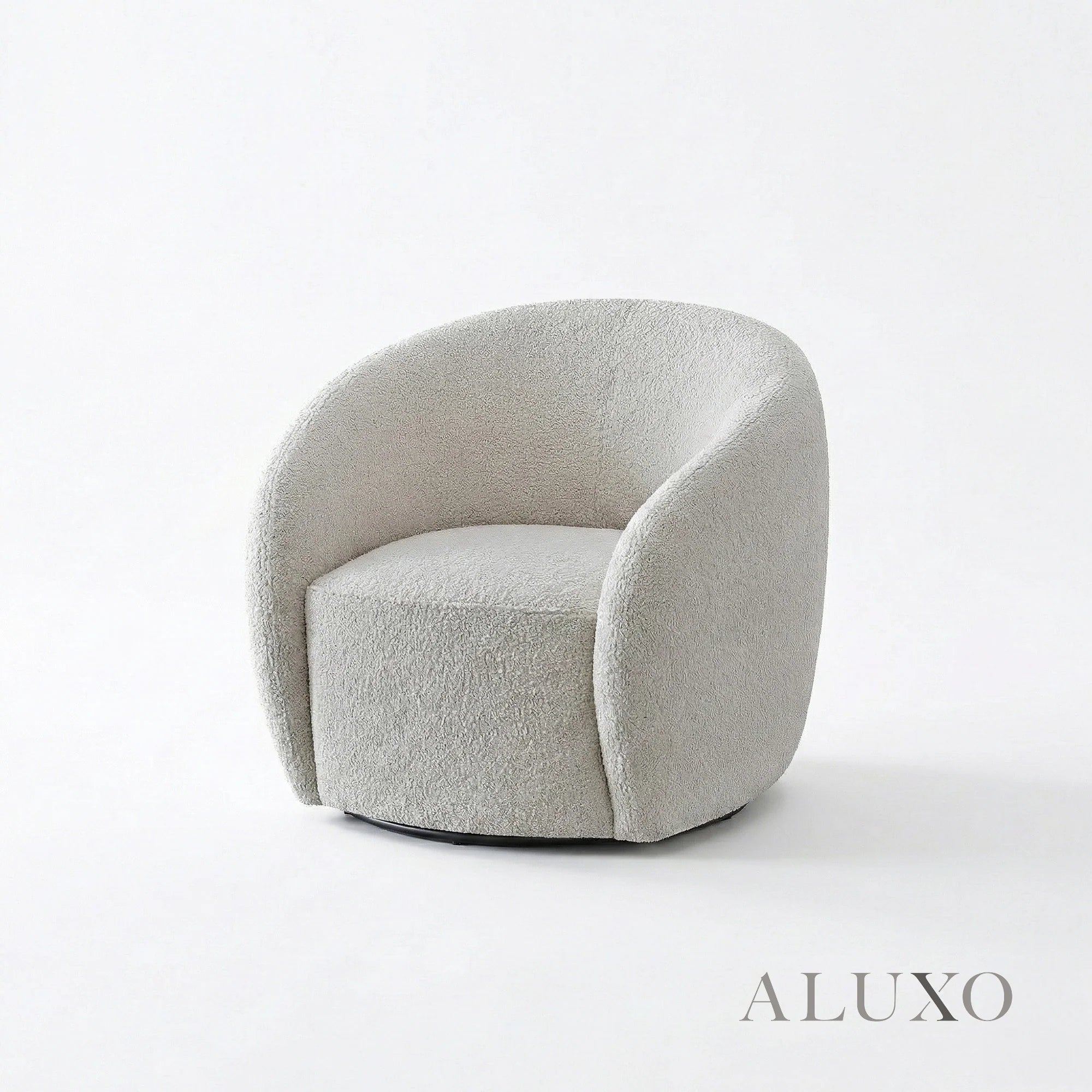 Aluxo Kira Teddy Latte Taupe Boucle Armchair