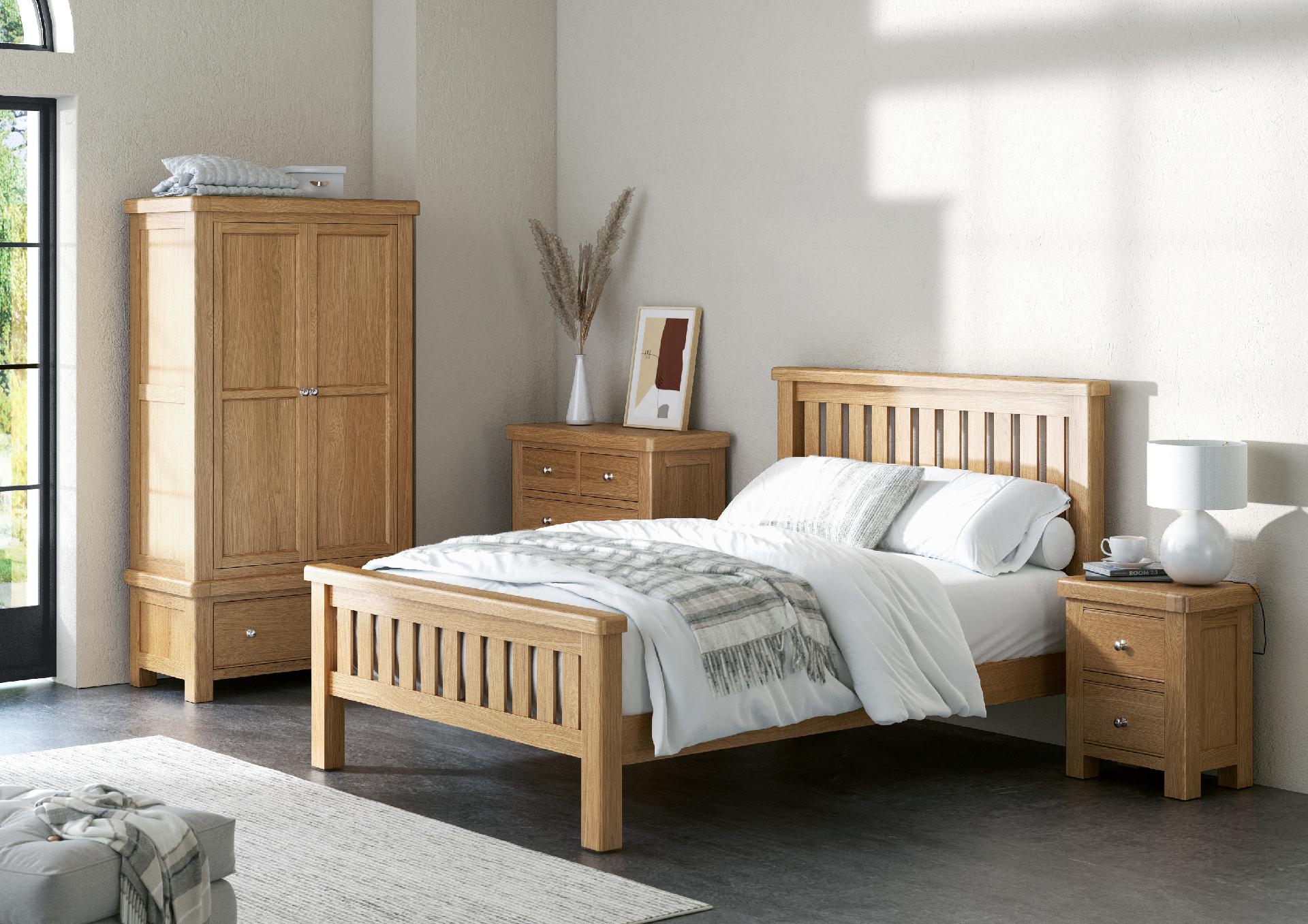 Jackson Oak Wood King Size Bed