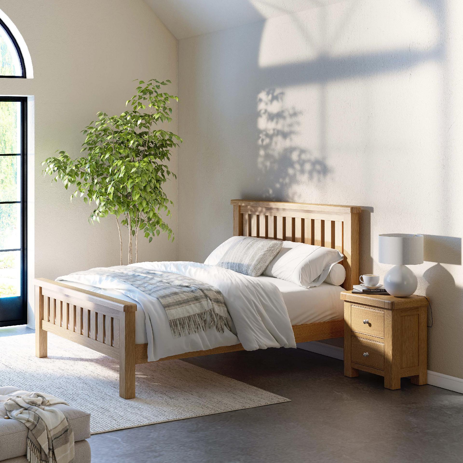 Jackson Oak Wood King Size Bed