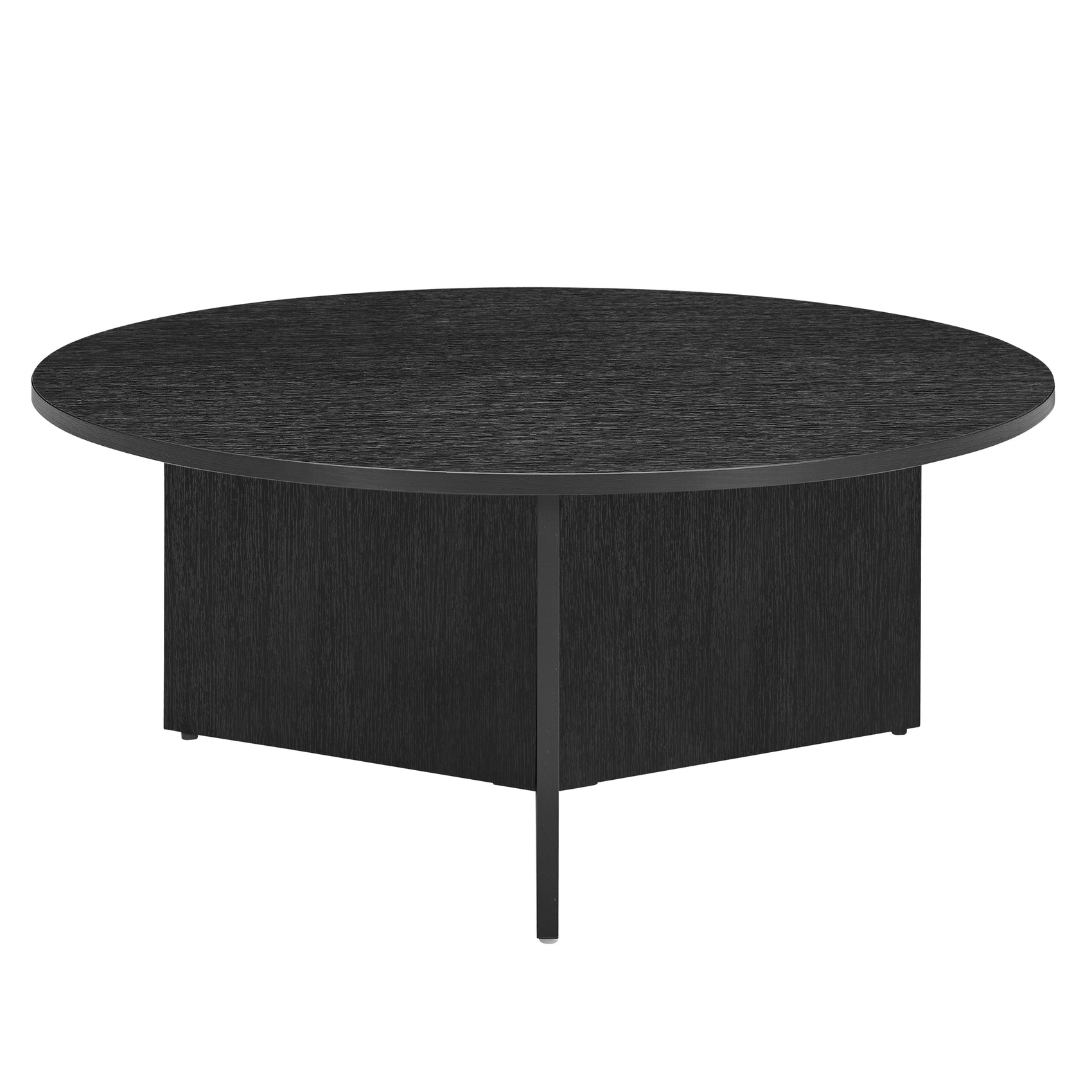 Nova Black Wood Round Coffee Table