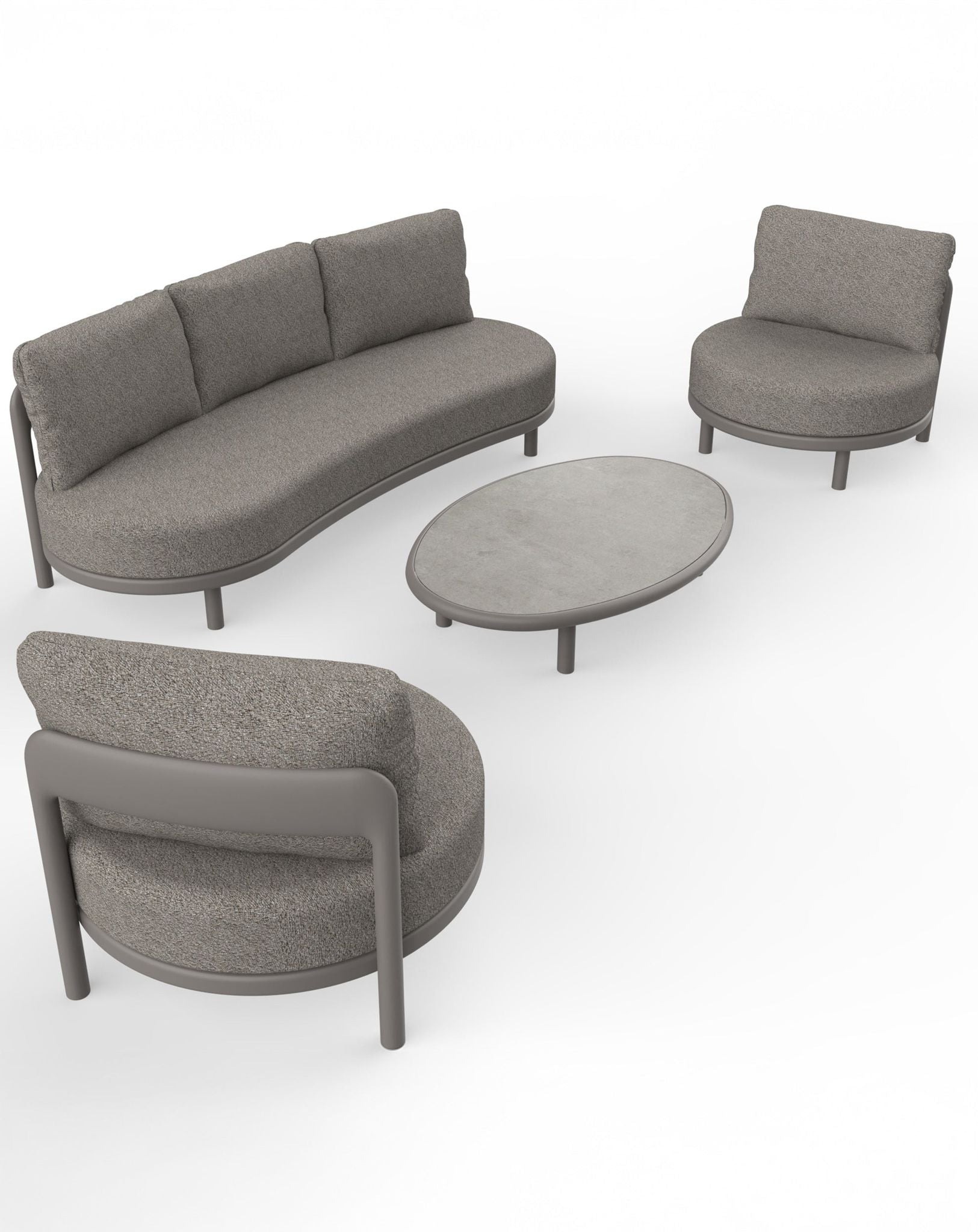 Belluno 5 Seater Grey Lounging Set with Coffee Table