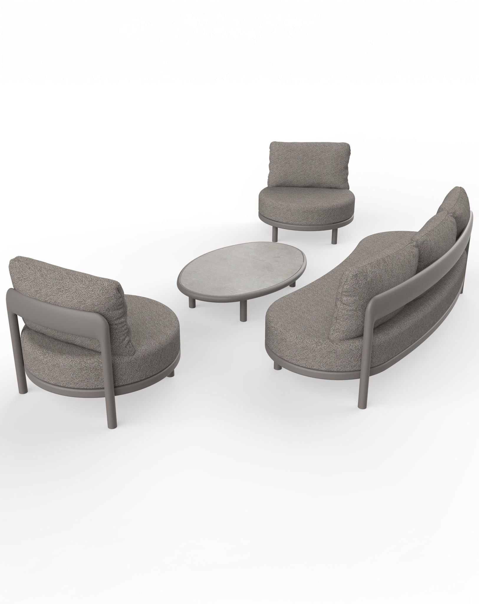Belluno 5 Seater Grey Lounging Set with Coffee Table