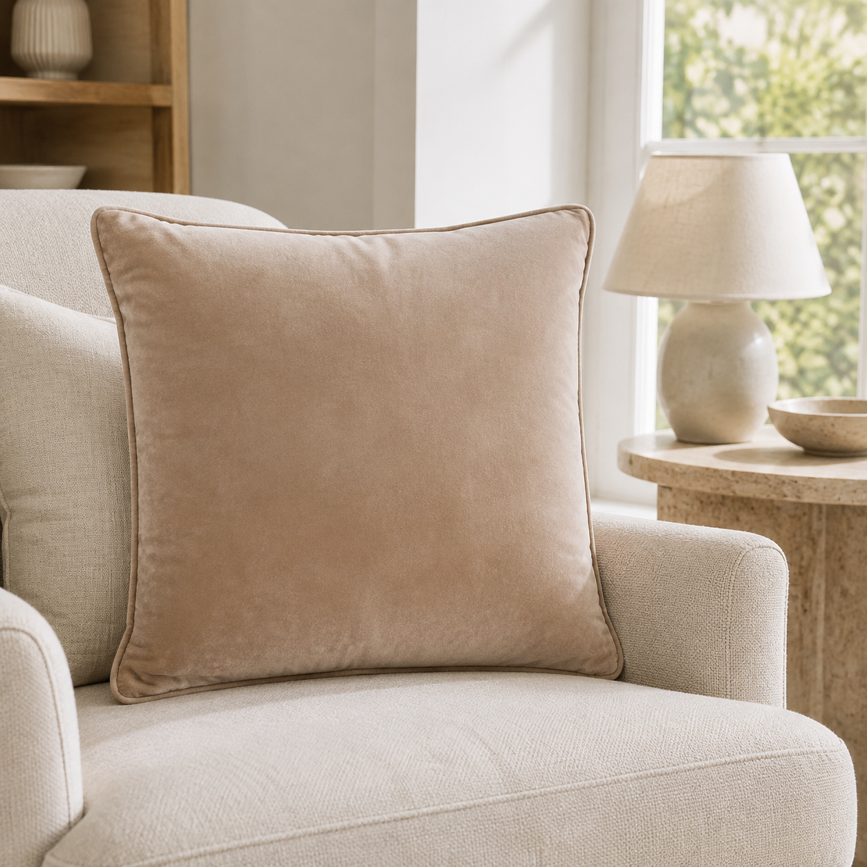 Lifestyle image of Malini Outlet Luxe Mink cushion